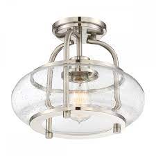Semi Flush Ceiling Light Mount Brushed Nickel Lighting And Lights Uk