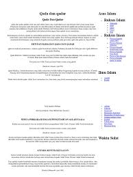 Perbedaan dari qada dan qadar juga dapat kita lihat dari kedua contohnya dalam kehidupan manusia. Qada Dan Qadar