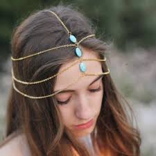 HP 🎉 Metal Tassel Turquoise head chain Headpiece