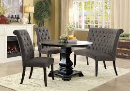 A wicker table set with a glass table top, for example, adds a little transitional charm to the room, while a counter height table with elevated stools is perfect for casual dining. Nerissa 4 Piece Round Dining Room Set With Gray Chair And Bench By Furniture Of America Foa Cm3840rt Gray