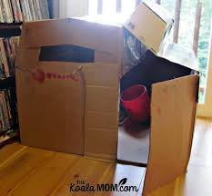 Cut out (2) identical sheets & glue one of the 2 tabs to the end of the other sheet. 3 Creative Things Kids Can Make With Cardboard Boxes
