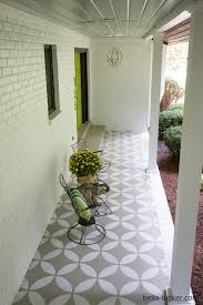 Stenciled And Painted Front Porch Makeover Front Porch Makeover Porch Makeover Painted Patio
