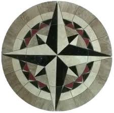 Marble Floor Medallion Mosaic Travertine And Granite 48 Compass Rose Star Medallionus Mosaic Medallion Floor Medallion Compass Rose