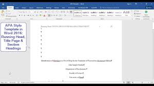 Apa Style 6th Edition How To Make A Template With Running Head Title Page And Section Headings Intended For Word Apa Apa Template Word Template Templates
