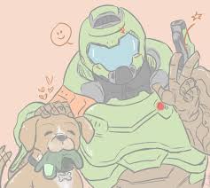 Doom Community On Instagram The Doomslayer Chillin With Odin Awesome Art By Kurokkiii This Makes Me So Happy L Funny Drawings Cartoon Fan Cartoon Drawings