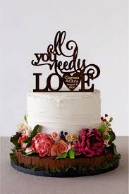 All You Need Is Love Wedding Cake Topper Rustic Cake Topper Custom Wedding Cake Topper Love Cake Topper Gold Or Silver Metallic Torti Solodoshi Yizha