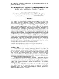 Besides, most of regular assessments were located in the main channel, while many tributaries were overlooked. Water Quality Status Of Petani River Basin Based On Water Quality Index And Physico Chemical Properties Water Quality Water
