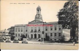waltham massachusetts ma postcard 1950s city hall main lexington street waltham massachusetts waltham city hall waltham massachusetts ma postcard 1950s