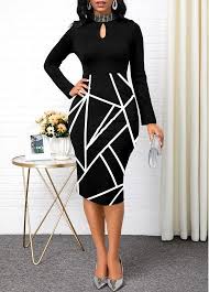 Rotita Com Usd 32 39 Necklines For Dresses Long Sleeve Print Dress Long Sleeve Dress Online