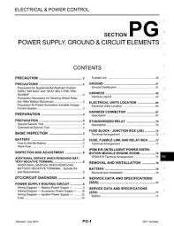 This workshop manual contains maintenance and repair procedure for nissan armada y62 2018 format: 2011 Nissan Armada Power Supply Ground Circuit Elements Section Pg Pdf Manual 77 Pages