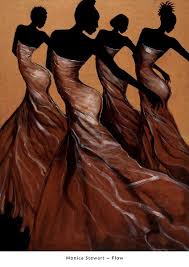 Flow By Monica Stewart African American Artist Mixed Media On Egyptian Palm Frond Paper Afrocentric Art African American Art American Art Black Art