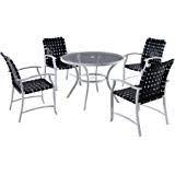 In their case, the top is made of glass and rests on either metal or wooden. 144 67 Mainstays Willow Valley 5 Piece Steel Dining Set Blue And White Mainstays Willow Round Table And Chairs Dining Furniture Sets Patio Furniture Sets