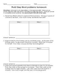 Access the most comprehensive library of third grade learning resources. Third Grade Multi Step Word Problems Addition Subtraction Multiplication
