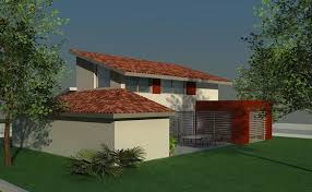 Maison Contemporaine A Toit Tuiles Et Terrasse Avec Facade Enduite Rouge Atelier Scenario Maison Traditionnelle Plan Maison Architecte Decoration Exterieur
