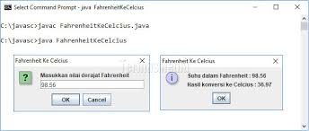 Check spelling or type a new query. Contoh Program Java Mengkonversi Suhu Dari Fahrenheit Ke Celcius