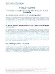 Check spelling or type a new query. Convention De Mise A Disposition A Titre Gratuit De Locaux Situes