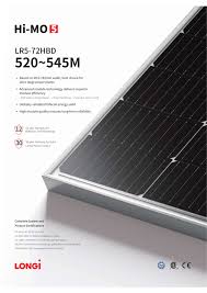 Longi Solar 520 550 Mono Chrystaline Perc Bifacial Pv Panel