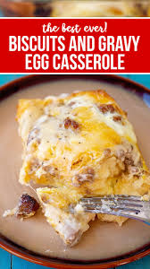 Add bread cubes into a lightly greased 9×13 rectangular baking dish. Biscuits And Gravy With Sausage And Egg Breakfast Casserole By Scattered Thoughts Of A Crafty Mom