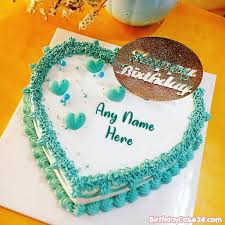 Birthday Cake Heart Shape With Name Editor Romantic Heart Shaped Cake Images With Name Edit Heart Shaped Cakes Sweet Birthday Cake Cake Images
