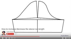 How To Increase Or Decrease The Sleeve Cap Length Good If You Need To Lengthen Cap Sleeve Pattern Sleeves Pattern Sleeve Designs