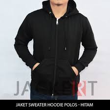 Warna jaket kulitnya hitam dan cenderun polos. Jaket Sweater Hoodie Hitam Polos Zipper Elevenia