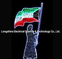 LED American USA Flag 2D Motif Light National Day for Waterproof Outdoor Use