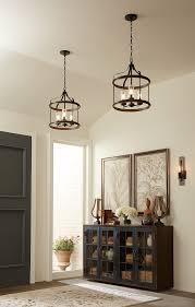 Rustic Farmhouse Style Foyer Lights Add Warmth To Entryway Interior Design Of This Lovely Hom Entryway Light Fixtures Farmhouse Light Fixtures Foyer Lighting