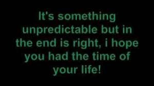Green Day Time Of Your Life With Lyrics Green Day Lyrics Song Time Green Day