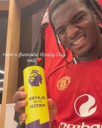 Ayden Heaven with his Player of the Match award 🏆 Man United's standout  player against Newcastle at just 19 years old 👏 📸 IG/aydenheaven