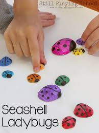 Decor crafts diy crafts clam shells oyster shells giant clam shell. Seashell Ladybug Craft Still Playing School
