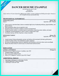 the best and impressive dance resume
