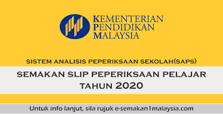 Saps Semakan Slip Peperiksaan Pelajar Tahun 2020
