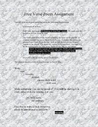 Check spelling or type a new query. Free Verse Poem Assignment