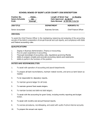 The level of responsibility that comes with the position of chief financial officer is something i take very seriously. School Board Of Saint Lucie County Job Description