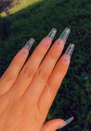 Clear Nailssparkles Pink Nails Jelly Nails Press On Nails Etsy In 2020 Pink Nails Jelly Nails Clear Acrylic Nails