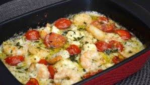 Scampis A L Ail Feta Et Tomates Cerise Au Four Yummy Pasta Dish Health Dinner Recipes Nutrition Recipes