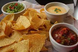 3 Amigos Chips With Salsa Guacamole And Queso Dip Food Yummy Food Low Calorie Recipes