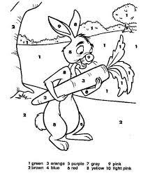Rabbit Easter Color By Numbers Easter Coloring Pages Disney Coloring Pages Easter Colors