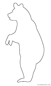 Bear standing designed using brown grunge brush graphic vector. Standing Bear Silhouette Avas7r Coloring Coloring4free Com
