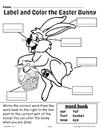 Cut and paste printables offer kids an opportunity to learn the basics in a fun way. Label The Easter Bunny 2 Printable Easter Worksheets Including A Cut Supplyme