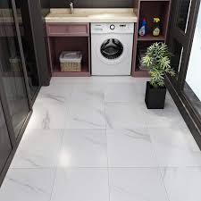 The tile is made from cork powder, ground limestone, wood flour and linseed oil. Amazon Com Livelynine White Peel And Stick Floor Tile 12x12 Inch 16pcs Stick On Floor Tile Bathroom Vinyl Flooring Peel And Stick Tile Floor Stickers Kitchen Bedroom Renter Laminate Linoleum Flooring Waterproof