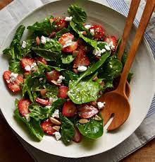 Martha Stewart On Instagram A Simple Salad Of Strawberries Baby Spinach And Feta In A White Balsamic Vinaigrette Wil Spinach Strawberry Salad Spinach Salad