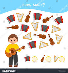 Counting Educational Children Game Math Kids Activity Sheet How Many Objects Task Cartoon Profession Kids Math Activities Math For Kids Games For Kids