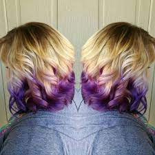 Purple shampoos are a must when keeping blonde hair bright and at its best. Purple Ombre And Blonde Hair Ombre Hair Blonde Blonde Hair With Purple Tips