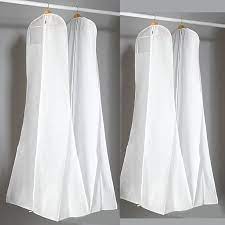 White Wedding Dress Cover Bridal Garment Long Clothes Waterproof Dustproof Storage Bag For Trailing Dress Garment Bags Dress Storage Wedding Dress Garment Bags