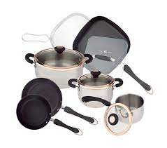 Paula deen pots and pans review have equally scaled and made this set one of the most awarded sets ever. Paula Deen 11 Piece Stainless Steel Copper Cookware Set Qvc Com