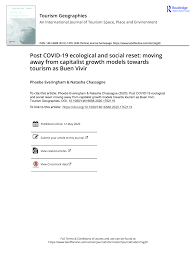The traveler is urged to do the following. Pdf Post Covid 19 Ecological And Social Reset Moving Away From Capitalist Growth Models Towards Tourism As Buen Vivir