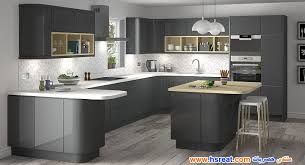 مطابخ امريكاني رمادية اللون أجدد وأشيك المطابخ الأمريكاني باللون الرمادي