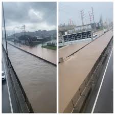 Temporal no Grande Rio mata uma pessoa, deixa vias alagadas e fecha a Dutra