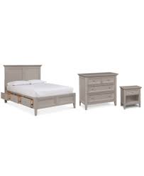 Sanibel Storage Bedroom Furniture 3 Pc Set King Bed Nightstand And Bachelor S Chest Created For Macy S Off White White Wood Bedroom Furniture Furniture Bedroom Furniture